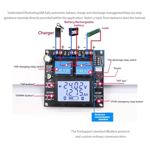 Module de contrôle de charge XY-BT11L 10A et protecteur de décharge WFPOW avec courant bidirectionnel - 3