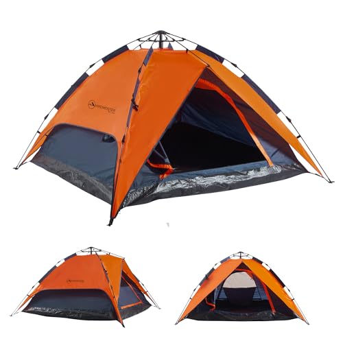 HikeMeister ® Camping Zelt Pop Up Zelt für 2 Personen Wurfzelt Wasserdicht, Winddicht und Atmungsaktiv Campingzelt Trekkingzelt Strandzelt Festival Zelt Angel Zelt- Inkl. Tragetasche (Model 2)