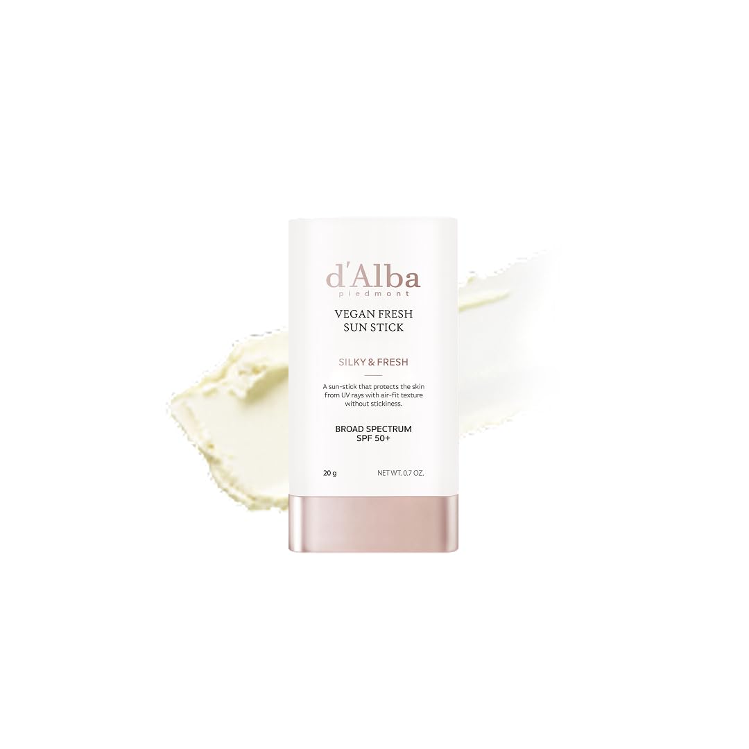 d'Alba Air Fit Fresh Stick SPF50+​PA++++, Végan, Non-​collant, Fini Poudré Soyeux, Protection Solaire Nomade, Soin Coréen pour la Peau, 19 g / 0,​67 oz.