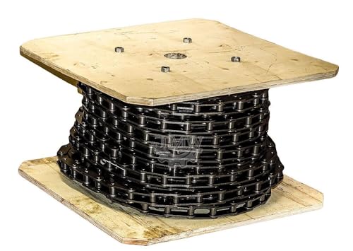 Jeremywell A2050 Conveyor Roller Chain 100 Feet with 10 Connecting Links - Double Pitch - Agricultural Conveyor Chain
