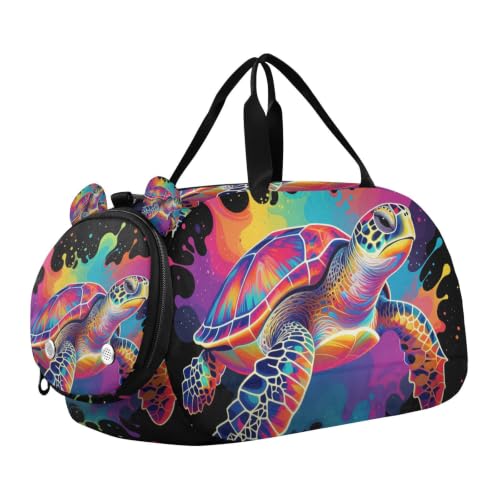 Bolsa de gimnasio con compartimento para zapatos, diseño de playa y océano para niños
