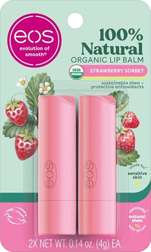 eos 100% Natural & Organic Lip Balm Sticks - Strawberry...