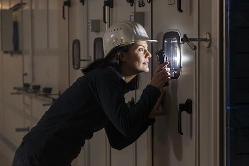 Professional ładowalna lampa ręczna LED HL 1000 ACW (lampa robocza 1000+380lm z maks. 12-godzinnym czasem świecenia, obrotowy hak 360°, magnes, wymienny akumulator, ładowanie wireless, kabel USB C)
