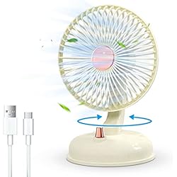Ventilador Equation Sobremesa ZIZINET Ventiladores de sobremesa, 6000mAh Ventilador Silencioso USB de Escritorio Oscilante,Ventilador de Mesa Portátil y Recargable, 5 Velocidades para el oficina,hogar,cocina,dormitorio