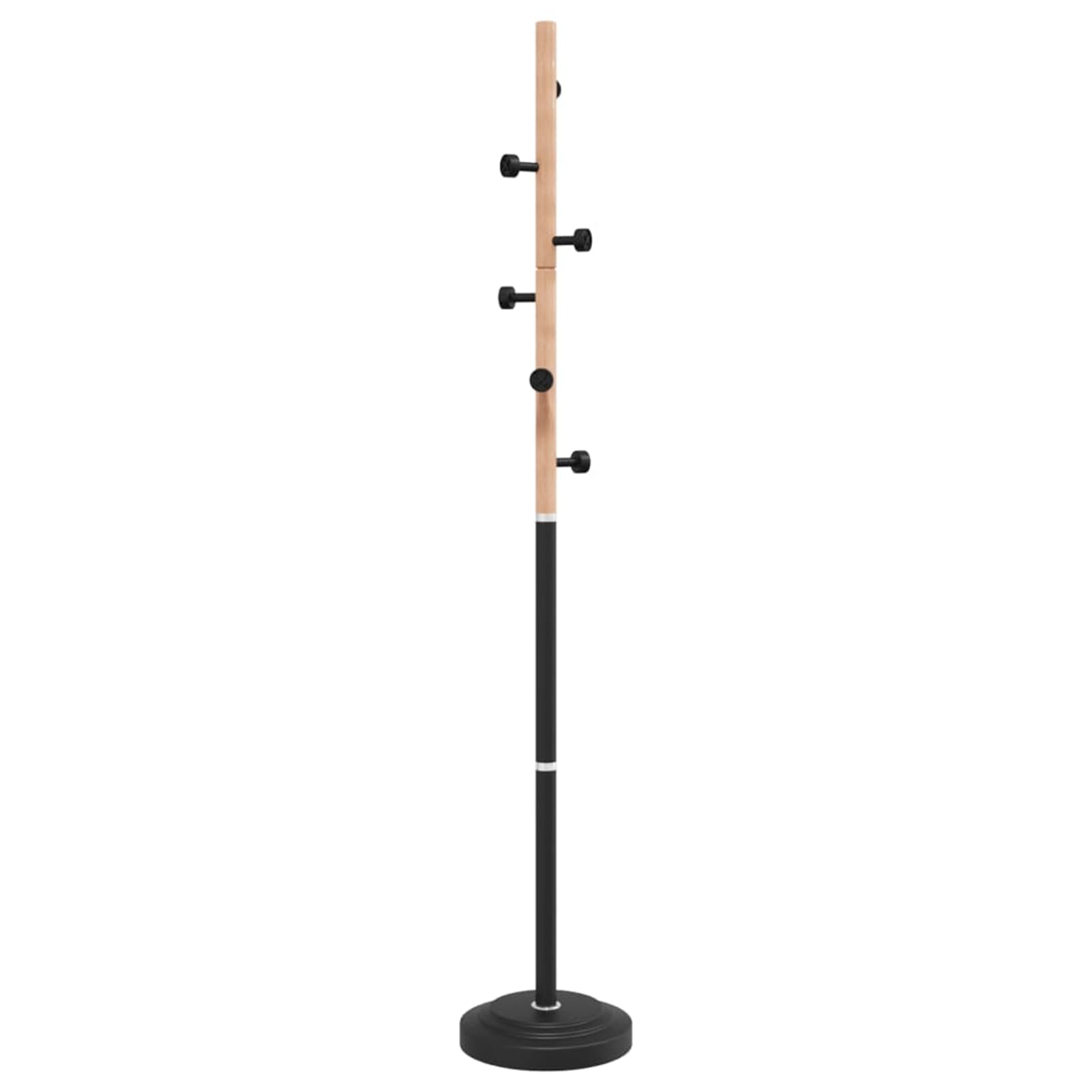 Schwarz Pulverbeschichtetes Eisen & Massives Buchenholz Kleiderständer - 177 cm - Flur & Wohnzimmer适用 377085