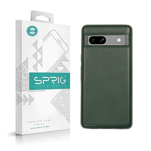 Image of SPRIG Compatible with Google Pixel 6A Premium PrimeLeatherMag (Magnetic) Premium Back Cover Drop Tested Shock Proof Mobile Case for Men, Women, Boys and Girls with Camera Protection (Dark Green)