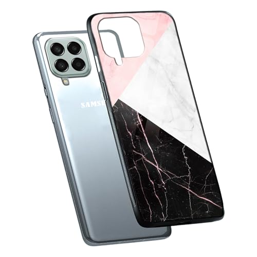 Image of COLORflow Back Cover Compatible with Samsung Galaxy M12 / A12 / F12 | Beautiful Marble Black White Pink | Shockproof TPU Bumper Cover with Camera Protection Back Cover