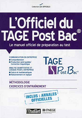 Télécharger L'officiel du TAGE Post Bac - Le manuel officiel de préparation au test PDF Ebook En Ligne