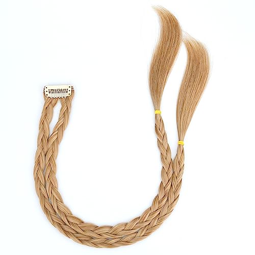 DIGUAN DIY Hairstyle Thin Double 3 Strands and Fishtail Plaited Synthetic Hair Braids Headband with Clip, Hair Accessory for Women, Girls (Thin Double, Honey Blonde)