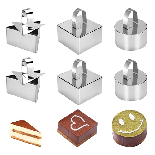 haierdidi Set di 6 anelli da dessert, anelli da dessert e anelli di cibo, stampi per dolci e dolci