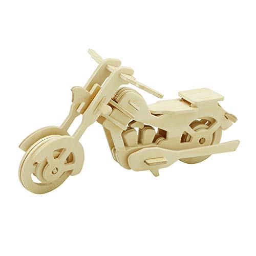 Georgie Porgy Rompecabezas de Madera 3D Moto Modelo Woodcraft Kit de construccion de los Juguetes para niños de 5 años o más (JP260 moterbike 34 Piezas)