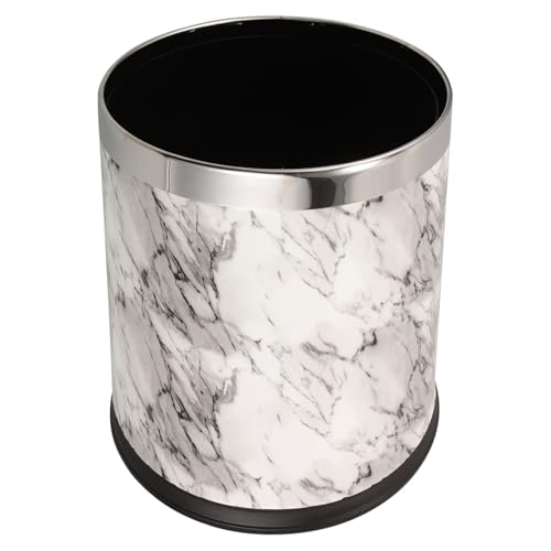 Poubelle marbre chic Healvian en similicuir pour un bureau élégant