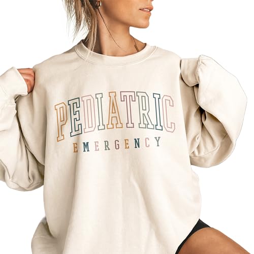 Pediatric Emergency Sweatshirt, PEDS ER Shirt, Pediatric Nurse Gift, Nursing School Grad, Pediatrics Department, Nurse Week Unisex Crewneck White2