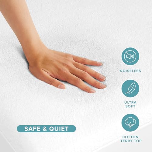 Image of Bare Home Twin Extra Long Mattress Protector - 100% Waterproof & Breathable - Cooling Mattress Cover - Protects Against Spills - Vinyl Free - Dorm Essentials - Protect Your Mattress (Twin XL, White)