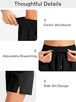REWKOY 5 Inch Womens Athletic Shorts Basic Gym Workout Shorts Quick Dry Lightweight Running Shorts with Pockets Black L — image 5