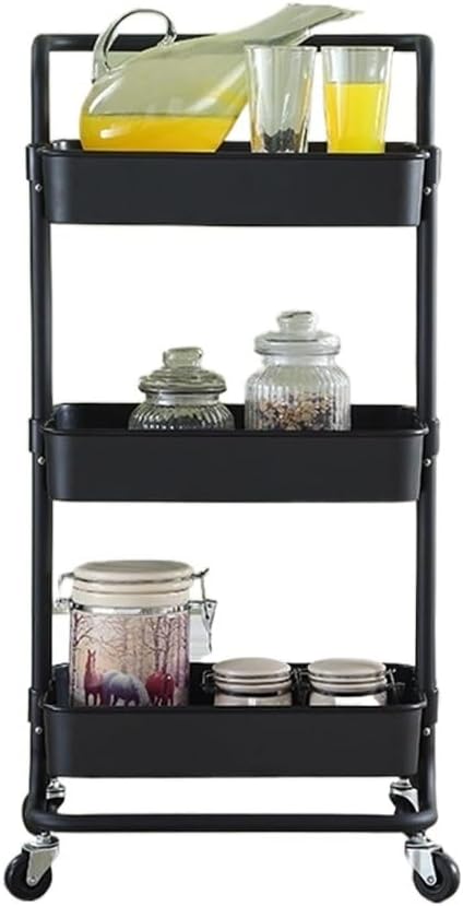 Mobile Kitchen Shelf Trolley Household Storage Shelf with Wheeled Trolley