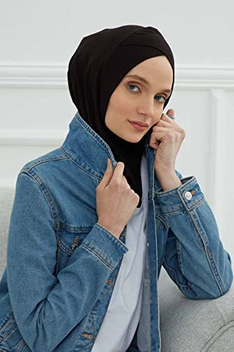 Aisha's Design Instant Turban 95% Cotton Head Scarf Headwear Combed Cotton Ninja Cap, Slip on Jersey Hijab2
