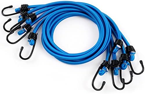 40" Bungee Cords with Hooks Heavy Duty Outdoor - 5 Pack, Royal Blue Bungee Straps, Paderson