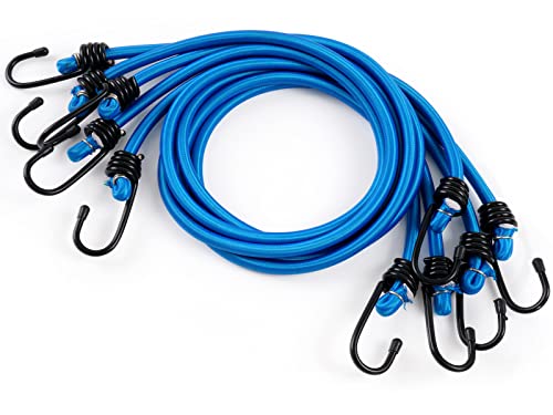 40" Bungee Cords With Hooks Heavy Duty Outdoor - 5 Pack, Royal Blue Bungee Straps, Paderson #TOP28