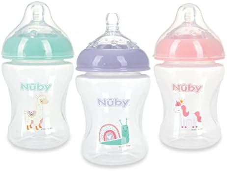 Nuby Infant Feeding Bottles - 8 oz - 3 Pack
