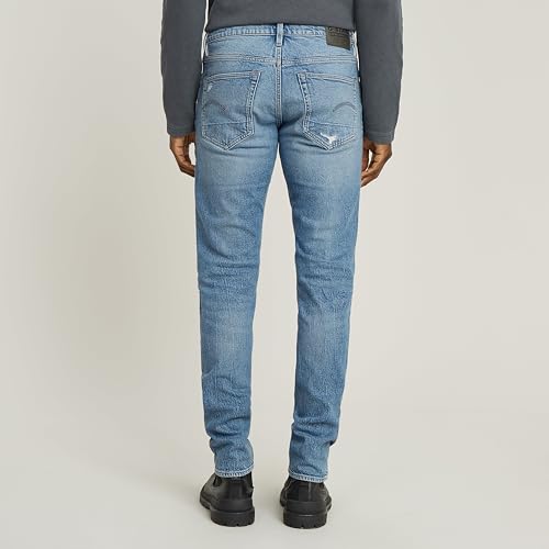 G-STAR Herren 3301 Slim Jeans, Blau (Vintage Blue Vapour Destroyed 51001-D936-H103), 27W / 32L – Ansicht 2