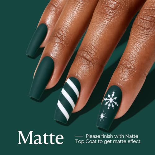 Image of AZUREBEAUTY 18ML Dark Green Gel Nail Polish | Pure Deep Green Soak Off UV /LED Gel Polish for French Tips, High Gloss Solid Green Nail Art Gel for DIY Manicure Salon Use
