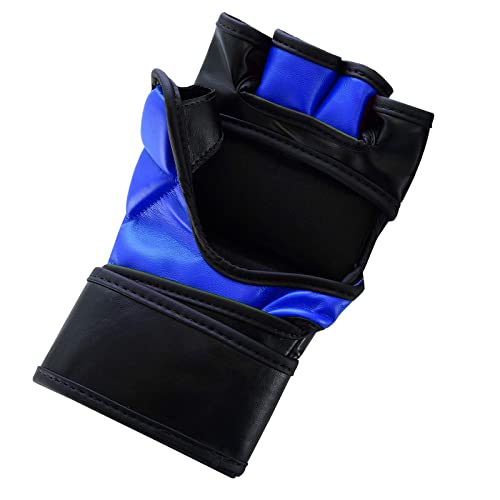 Mma Gloves, Ufc Kickboxing Gloves, Mma Sparring Gloves, Mma Training Equipment, Fighting Gloves For Mixed Martial-Arts, Mma Training Gloves Adults Men & Women By Besmart (Blue, Small) #TOP4