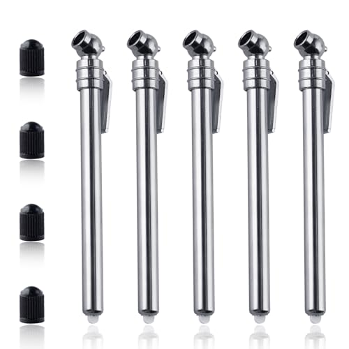 GOLD DEER 5PCS Pencil Tire Pressure Gauge 5-50PSI Mechanical Air Gage with Pocket Clip Tire Pressure Gauge Tool Tire Pressure Checker Car Tire Pressure Gauge for Cars Pickups Rvs Bicycles