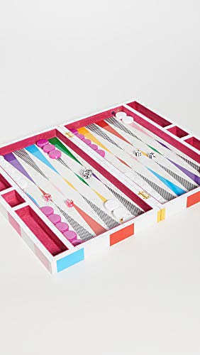 Juego de mesa Jonathan Adler Rainbow Checkerboard Backgammon Set miniatura 4