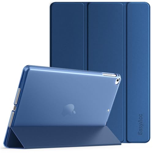 EasyAcc Funda Compatible con iPad 9.7 2018 iPad 6 Gen / 2017 iPad 5 Gen, iPad Air 1/2, Funda Case Triple Ultra Delgada Ligera Flip Cover con Parte Trasera Smart Cover para iPad 9.7 Pulgadas,Azul