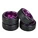 Mxfans 4 Al. 5 Spoke Purple Wheel Rim & 4 Black Tyre for RC1:10 On-Road Car