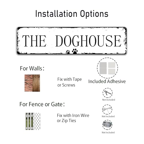 12x3 Inch The DogHouse Sign Dog House Signage PC for Outdoor Indoor Dog Shelter Pet Feeding Area Decor Dog Owners Lover Gift - Image 4