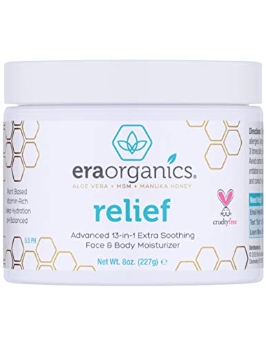 Era Organics Eczema, Psoriasis & Dermatitis Moisturizer Cream - Advanced 13-In-1 Non-Greasy Calming Moisturizer With Aloe Vera, Manuka Honey & More. Face & Body Lotion For Dry Itchy Skin 8Oz #TOP8