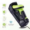 Barcode Scanner Wireless, 1D CCD Automatic Bar Code Scanner with 1.8 Inch Display Screen, Rechargeable Handhold Barcode Reader with 2.4G Receiver & USB Wired Plug and Play (Green)
