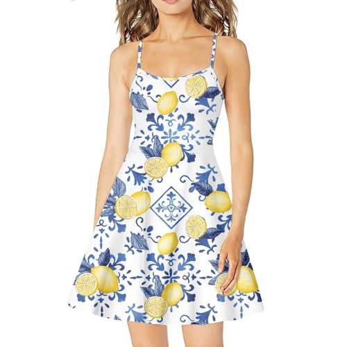 Image of Biyejit Women Casual Loose Dress Strap Long Summer Beach Swing Dress