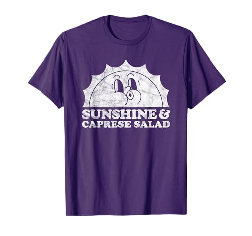 Sunshine and Caprese Salad Retro Vintage Sun T-Shirt
