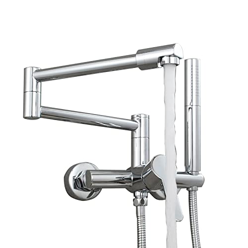 Faucet Rubinetto per Vasca con doccetta, Rubinetto per Vasca Pieghevole Rubinetto per Vasca a Parete Rubinetto di riempimento per Vasca in Ottone Miscelatore di riempimento con Maniglia Singola con