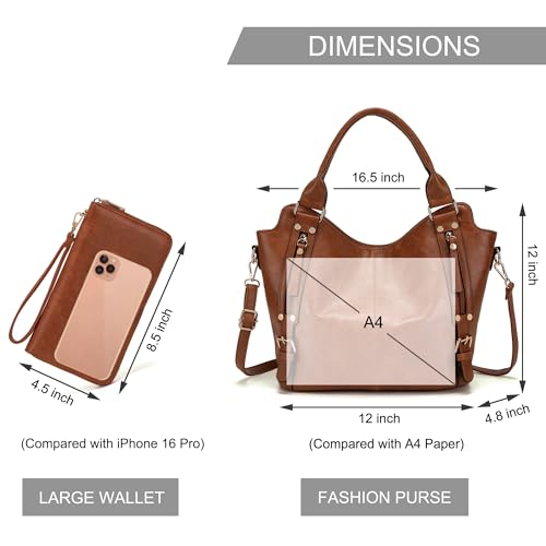 Image of Crossbody Bags for Women Large Hobo Purse Shoulder Handbag Wallet Set 2PCS | Soft PU Leather,Total 9 Pockets,Large Capacity,with a Spacious Functional Wallet,Detachable Shoulder Strap,Stylish Design