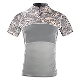 65% poliestere + 35% cotone; Manica e amp; Spalla in tessuto Rip-stop, corpo in cotone elastico. Il materiale in cotone è molto traspirante, leggero, morbido ed elastico; Offrendoti un comfort e una libertà di movimento superiori