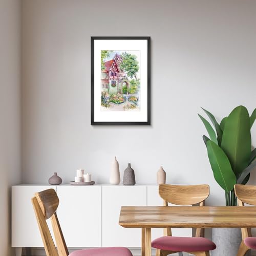 Image of Frametory, 16X24 Picture Frame Display 12X18 with Mat or Without Mat, Horizontal Vertical Wall Poster High Definition Glass, Wide Molding, Perfect for Home Decorate (Black, 6 Pack)