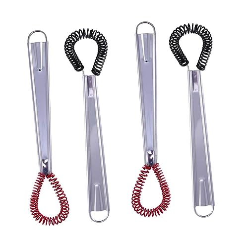 Unomor 4pcs Assorted Stainless Steel Egg Beater Silicone Spring for Kitchen Stirring Drinks Egg Tools