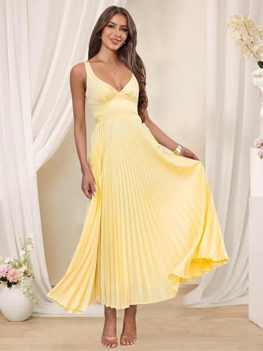 Tea Length Pleated Bridesmaid Dresses for Wedding Spaghetti Strap Prom Gown Satin Long Maxi Formal Dress 20253