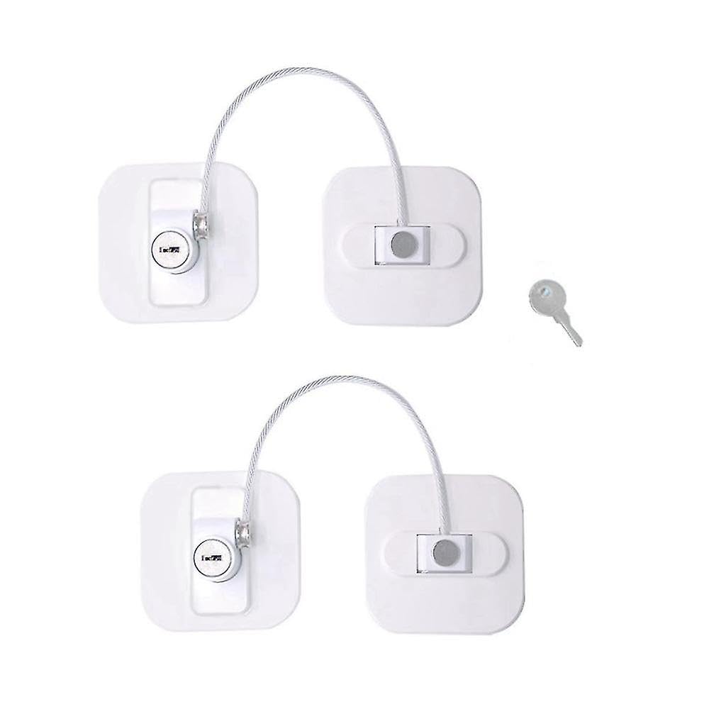 Joyhappst Image Color 2 Pcs Fridge Door Locks With Keys, Freezer Cabinet Locks Childproof Refrigerator Locks Safety Locks