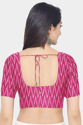 Image of Chalostore Cotton Pochampally ikat unstitched blouse, Kurthi, long frock fabric material for women (1 meter, 2 meters & 3 meters)