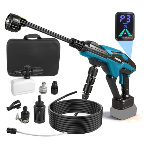 Cordless Pressure Washer for Makita 18V Upgraded 68 Bar/990 PSI Portable Power Washer 3 Level Adjustable with 6 in 1 Spray Nozzles for Car Floor Garden Cleaning Watering (No Battery)