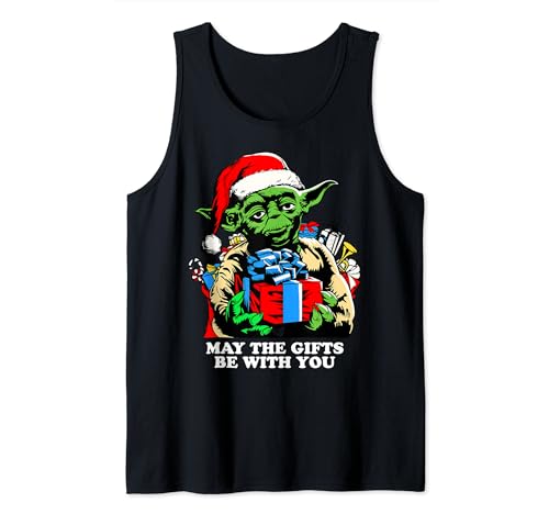 Star Wars débardeur imprimé Yoda de Noël vêtement geek sans manches en coton