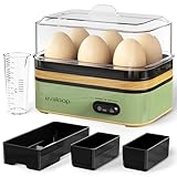Evoloop Rapid Egg Cooker Electric 6 Eggs Capacity, Soft, Medium, Hard Boiled, Poacher, Omelet Maker Egg Poacher With Auto Shut-Off, BPA Free...