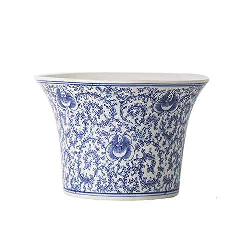 Plat en céramique bleu et blanc en porcelaine chinoise artisanale