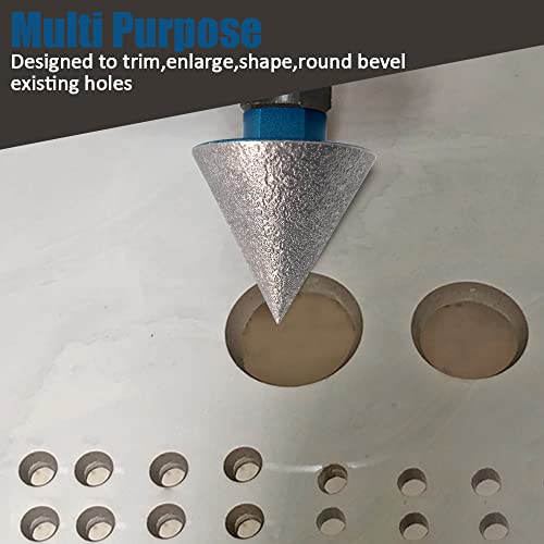 Beqell Diamond Cone Tile Bit,1-3/8 Inch Diamond Countersink Drill Bit 5/8"-11 Thread Beveling Chamfer Bit For Enlarging, Polishing Trimming The Exsiting Holes In Tile Marble Granite Ceramic #TOP3