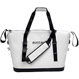 Buffalo Gear Fish Cooler Bag – 37Qt Seamless Insulation Fish Kill Bag, Keeps Ice Cold Up to 36 Hours, Foldable & Waterproof with Rod Attachment Straps & Gear Loops, White